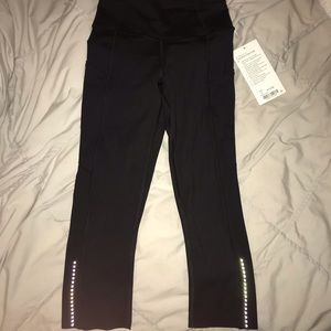 Brand New Cropped Black Leggings with pockets